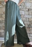 Rustic Nature Bubble Cotton Split Kick Pant Washed Moss